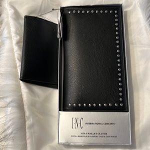 INC INTERNATIONAL CONCEPTS 3-in-1 Wallet Clutch, Black, OS